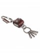 Punk Unisex Brown Cortex With Storage Design Tassel Decoration Metal Keychain