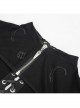Punk Skull Pattern Print Back Strap Buckle Design Black Female Shawl
