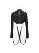 Punk Skull Pattern Print Back Strap Buckle Design Black Female Shawl