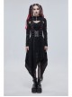 Punk Skull Pattern Print Back Strap Buckle Design Black Female Shawl