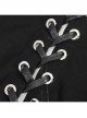 Punk Skull Pattern Print Back Strap Buckle Design Black Female Shawl