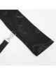 Punk Skull Pattern Print Back Strap Buckle Design Black Female Shawl