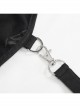 Punk Skull Pattern Print Back Strap Buckle Design Black Female Shawl