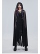 Punk Cross Leather Straps On Chest Design Metal Five-Pointed Star Decoration Female Long Cape With Hood