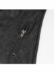 Black-Gray Dark Pattern Exaggerated Large Neckline Design  Shoulder String Decoration Long Leather Jacket