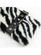 Punk Black And White Stripe Design Shiny Belt With D-Shaped Buckle Decoration Padded Jacket