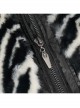 Punk Black And White Stripe Design Shiny Belt With D-Shaped Buckle Decoration Padded Jacket