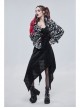 Punk Black And White Stripe Design Shiny Belt With D-Shaped Buckle Decoration Padded Jacket