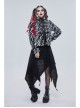 Punk Black And White Stripe Design Shiny Belt With D-Shaped Buckle Decoration Padded Jacket