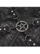 Punk Dark Pattern Pentagram Shape Design Metal D-Shaped Buckle Decoration Female Hooded Coat