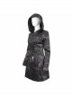 Punk Dark Pattern Pentagram Shape Design Metal D-Shaped Buckle Decoration Female Hooded Coat
