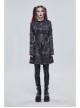 Punk Dark Pattern Pentagram Shape Design Metal D-Shaped Buckle Decoration Female Hooded Coat