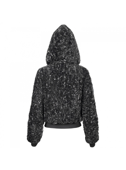 Two-Tone Woolen Grain Fleece D-Shaped Buckle With Leather Drawstring Stitching On The Shoulder Metal Five-Pointed Star Zipper Female Coat