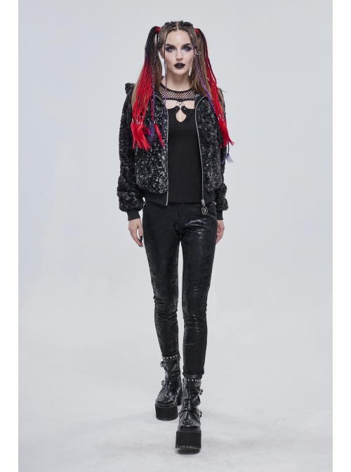 Two-Tone Woolen Grain Fleece D-Shaped Buckle With Leather Drawstring Stitching On The Shoulder Metal Five-Pointed Star Zipper Female Coat