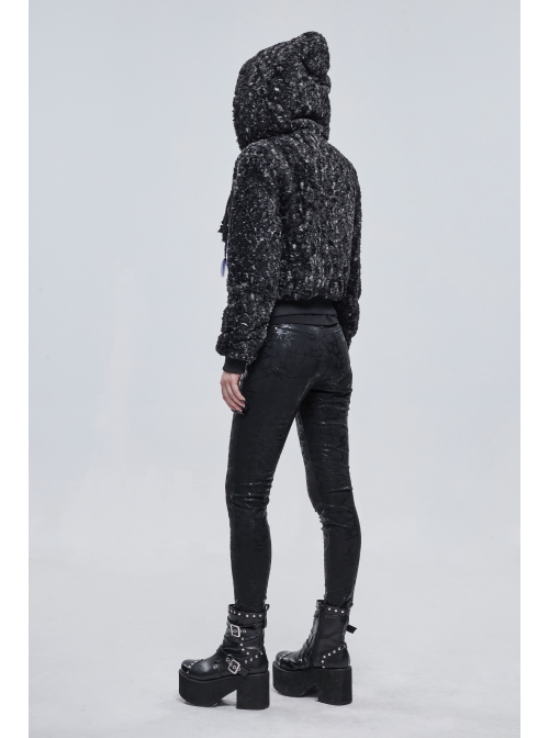 Two-Tone Woolen Grain Fleece D-Shaped Buckle With Leather Drawstring Stitching On The Shoulder Metal Five-Pointed Star Zipper Female Coat