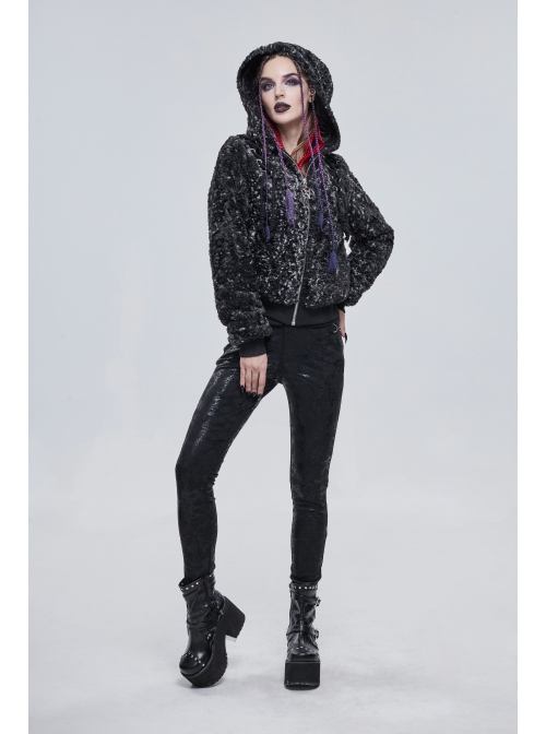 Two-Tone Woolen Grain Fleece D-Shaped Buckle With Leather Drawstring Stitching On The Shoulder Metal Five-Pointed Star Zipper Female Coat