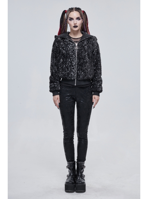 Two-Tone Woolen Grain Fleece D-Shaped Buckle With Leather Drawstring Stitching On The Shoulder Metal Five-Pointed Star Zipper Female Coat