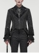 Gothic Embroidered Print Pattern Metal Pattern Buckle Decoration Trumpet Sleeve Design Tuxedo