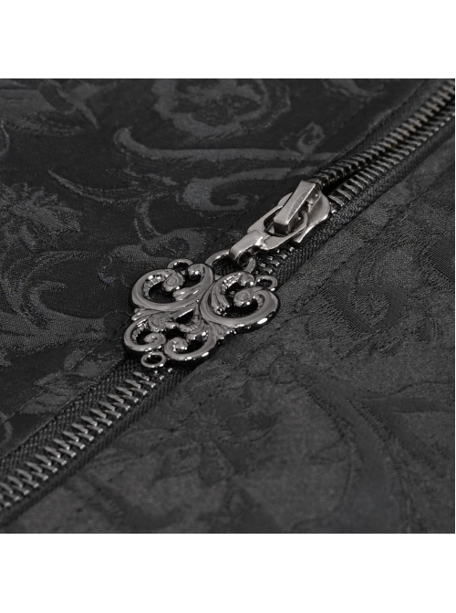 Gothic Embroidered Print Pattern Metal Pattern Buckle Decoration Trumpet Sleeve Design Tuxedo