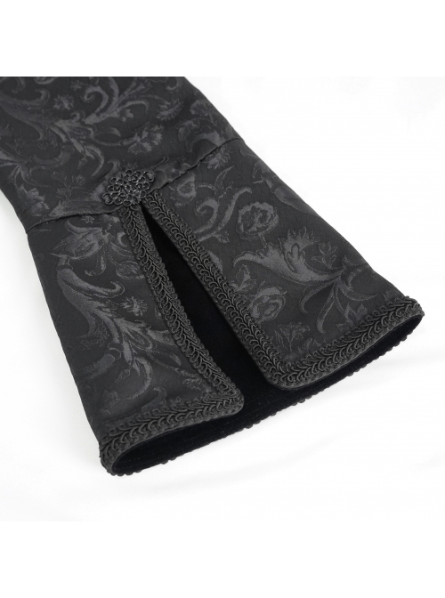 Gothic Embroidered Print Pattern Metal Pattern Buckle Decoration Trumpet Sleeve Design Tuxedo