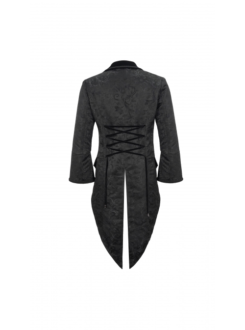 Gothic Embroidered Print Pattern Metal Pattern Buckle Decoration Trumpet Sleeve Design Tuxedo