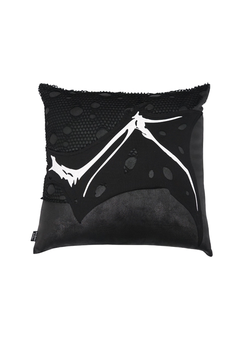 Gothic Irregular Crack Design Double-Sided Printing Bat Wings Shape Detachable Pillow In Knitted Fabric