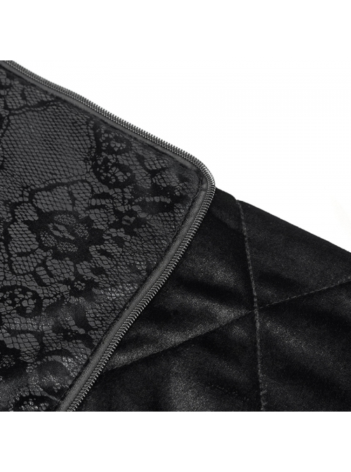 Gothic Pattern Printed Velvet Fabric Expandable With Metal Zipper Pillow