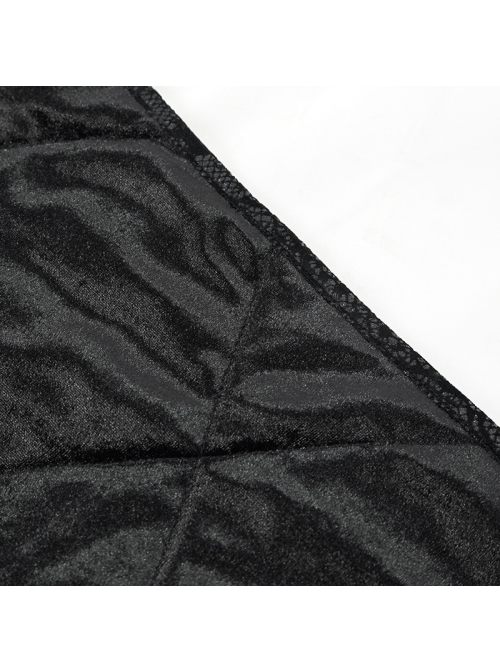 Gothic Pattern Printed Velvet Fabric Expandable With Metal Zipper Pillow