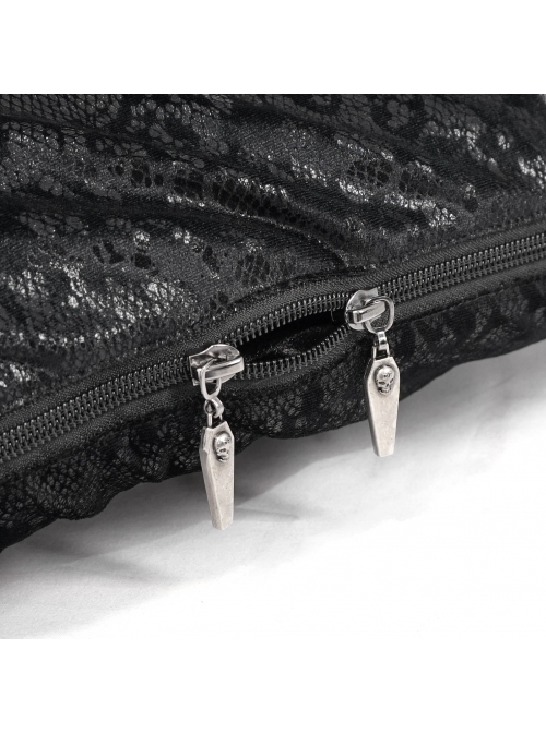 Gothic Pattern Printed Velvet Fabric Expandable With Metal Zipper Pillow