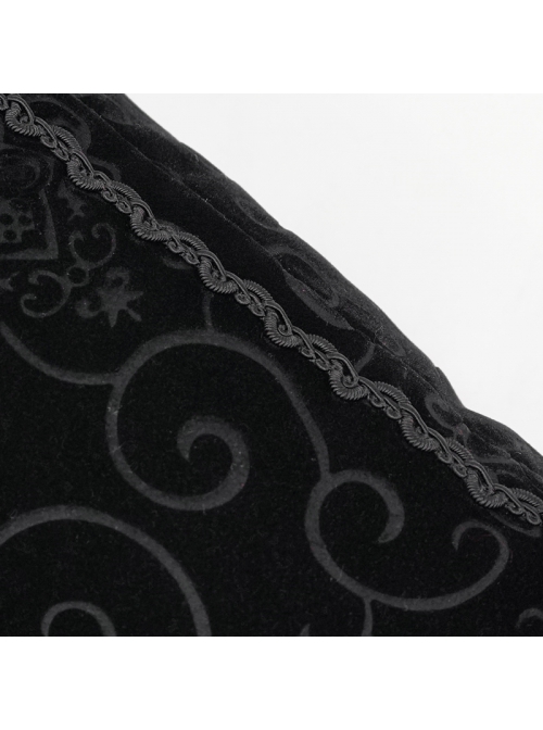Gothic Plush Fabric Skeleton Printing Coffin Three-Dimensional Bead Decoration Pillow