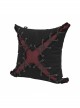 Punk Twill Imitation Leather Cross-Shaped Metal Grommets With Drawstring Design Pillow