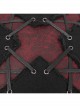 Punk Twill Imitation Leather Cross-Shaped Metal Grommets With Drawstring Design Pillow