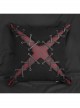 Punk Twill Imitation Leather Cross-Shaped Metal Grommets With Drawstring Design Pillow