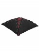 Punk Twill Imitation Leather Cross-Shaped Metal Grommets With Drawstring Design Pillow