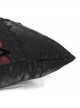 Black Gothic Shiny Woven Fabric Cross-Shaped Metal Grommets With Drawstring Design Removable Pillow