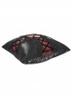 Black Gothic Shiny Woven Fabric Cross-Shaped Metal Grommets With Drawstring Design Removable Pillow