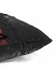 Black Gothic Shiny Woven Fabric Cross-Shaped Metal Grommets With Drawstring Design Removable Pillow
