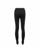 Gothic Black Stretch Knitted Fabric Spliced Mesh Devil Sheep Head Pattern Printing Leggings