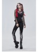 Gothic Black Stretch Knitted Fabric Spliced Mesh Devil Sheep Head Pattern Printing Leggings