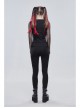 Gothic Black Stretch Knitted Fabric Spliced Mesh Devil Sheep Head Pattern Printing Leggings