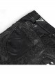 Gothic Black Hexagon Pattern Irregular Star Reflection Shiny Elasticity Leather Leggings