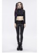 Gothic Black Hexagon Pattern Irregular Star Reflection Shiny Elasticity Leather Leggings