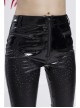 Gothic Black Hexagon Pattern Irregular Star Reflection Shiny Elasticity Leather Leggings
