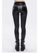 Gothic Black Hexagon Pattern Irregular Star Reflection Shiny Elasticity Leather Leggings