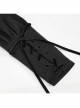 Punk Buttonhole Cuffs With Cord Design Cropped Thin Texture Long Sleeve Asymmetrical Neckline Shirt