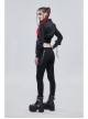 Punk Buttonhole Cuffs With Cord Design Cropped Thin Texture Long Sleeve Asymmetrical Neckline Shirt