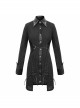 Punk Vertical Suture Texture Leather Metal Buckle Design Decoration Long Shirt