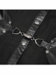 Punk Vertical Suture Texture Leather Metal Buckle Design Decoration Long Shirt