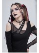 Punk Asymmetric Distressed Design Metal Ghost Hand Buttonhole Decoration Dress
