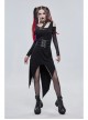 Punk Asymmetric Distressed Design Metal Ghost Hand Buttonhole Decoration Dress